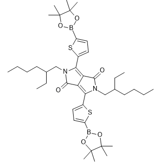 2,5-Bis(2-ethylhexyl)-3,6-bis(5-(4,4,5,5-tetramethyl-1,3,2-dioxaborolan-2-yl)thiophen-2-yl)pyrrolo[3,4-c]pyrrole-1,4(2H,5H)-dione Chemical Structure