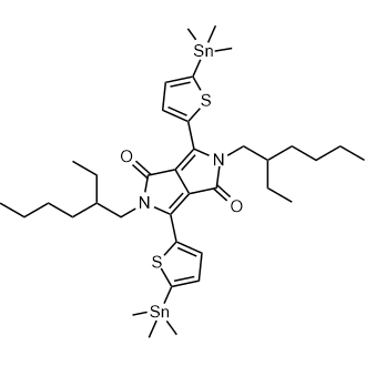 2,5-Bis(2-ethylhexyl)-3,6-bis(5-(trimethylstannyl)thiophen-2-yl)pyrrolo[3,4-c]pyrrole-1,4(2H,5H)-dione Chemical Structure