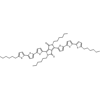 2,5-Dihexyl-3,6-bis(5''-hexyl-[2,2':5',2''-terthiophen]-5-yl)pyrrolo[3,4-c]pyrrole-1,4(2H,5H)-dione Chemical Structure