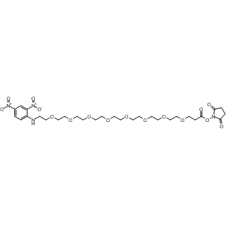 2,5-Dioxopyrrolidin-1-yl 1-((2,4-dinitrophenyl)amino)-3,6,9,12,15,18,21,24-octaoxaheptacosan-27-oate Chemical Structure