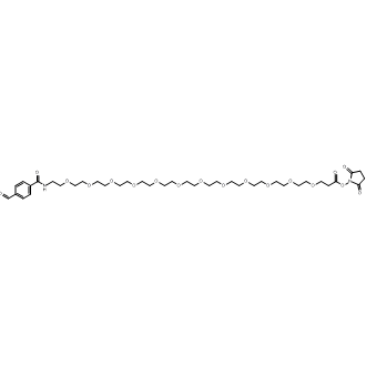 2,5-Dioxopyrrolidin-1-yl 1-(4-formylphenyl)-1-oxo-5,8,11,14,17,20,23,26,29,32,35,38-dodecaoxa-2-azahentetracontan-41-oate Chemische Struktur