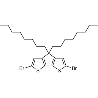 2,6-Dibromo-4,4-dioctyl-4H-cyclopenta[1,2-b:5,4-b']dithiophene 化学構造