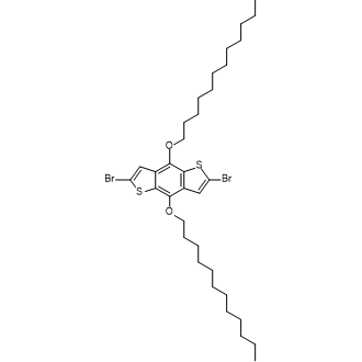 2,6-Dibromo-4,8-bis(dodecyloxy)benzo[1,2-b:4,5-b']dithiophene 化学構造