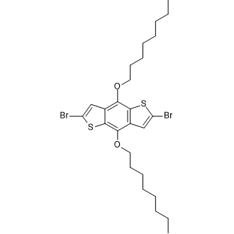 2,6-Dibromo-4,8-bis(n-octyloxy)benzo[1,2-b:4,5-b']-dithiophene Chemical Structure