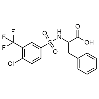 2-[4-Chloro-3-(trifluoromethyl)benzenesulfonamido]-3-phenylpropanoic acid Chemical Structure