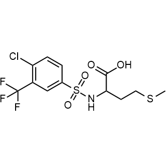 2-[4-Chloro-3-(trifluoromethyl)benzenesulfonamido]-4-(methylsulfanyl)butanoic acid Chemical Structure