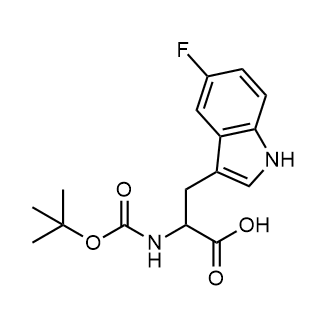 2-{[(tert-Butoxy)carbonyl]amino}-3-(5-fluoro-1H-indol-3-yl)propanoic acid Chemische Struktur