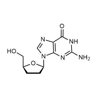 2-Amino-9-((2R,5S)-5-(hydroxymethyl)tetrahydrofuran-2-yl)-1H-purin-6(9H)-one Chemische Struktur