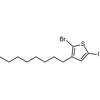 2-Bromo-5-iodo-3-n-octylthiophene (stabilized with Copper chip) 化学構造