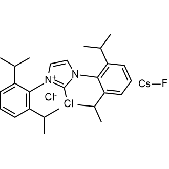 2-Chloro-1,3-bis(2,6-diisopropylphenyl)-1H-imidazol-3-ium chloride, mixt. with cesium fluoride Chemical Structure