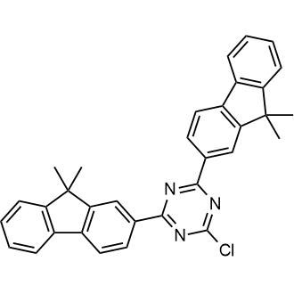 2-chloro-4,6-bis(9,9-dimethyl-9H-fluoren-2yl)-1,3,5-Triazine 化学構造