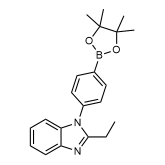 2-Ethyl-1-(4-(4,4,5,5-tetramethyl-1,3,2-dioxaborolan-2-yl)phenyl)-1H-benzo[ d]imidazole 化学構造