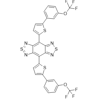 2Λ4δ2-Benzo[1,2-c:4,5-c′]bis[1,2,5]thiadiazole, 4,8-bis[5-[3-(trifluoromethoxy)phenyl]-2-thienyl]- Chemische Struktur