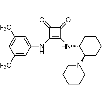 3-((3,5-Bis(trifluoromethyl)phenyl)amino)-4-(((1R,2R)-2-(piperidin-1-yl)cyclohexyl)amino)cyclobut-3-ene-1,2-dione التركيب الكيميائي