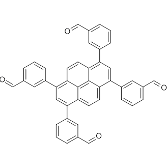 3,3',3'',3'''-(Pyrene-1,3,6,8-tetrayl)tetrabenzaldehyde 化学構造