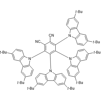 3,4,5,6-tetrakis(3,6-di-t-Butylcarbazol-9-yl)- 1,2-dicyanobenzene 化学構造