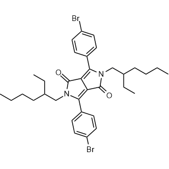 3,6-Bis(4-bromophenyl)-2,5-bis(2-ethylhexyl)-2,5-dihydropyrrolo[3,4-c]pyrrole-1,4-dione Chemical Structure