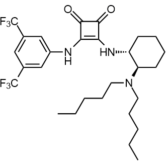 3-[[3,5-Bis(trifluoromethyl)phenyl]amino]-4-[[(1R,2R)-2-(dipentylamino)cyclohexyl]amino]-3-cyclobutene-1,2-dione 化学構造