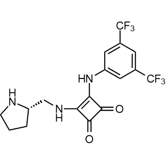 3-[[3,5-Bis(trifluoromethyl)phenyl]amino]-4-[[(2S)-2-pyrrolidinylmethyl]amino]-3-cyclobutene-1,2-dione Chemical Structure