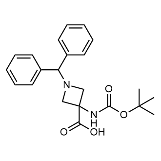 3-{[(tert-Butoxy)carbonyl]amino}-1-(diphenylmethyl)azetidine-3-carboxylic acid التركيب الكيميائي