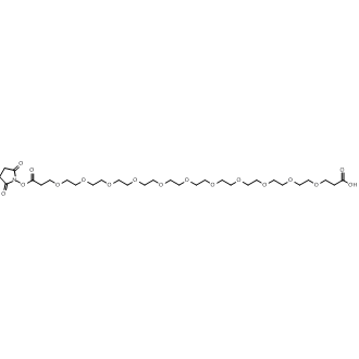 37-((2,5-Dioxopyrrolidin-1-yl)oxy)-37-oxo-4,7,10,13,16,19,22,25,28,31,34-undecaoxaheptatriacontanoic acid Chemical Structure