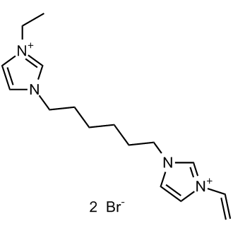 3-ethyl-1-(6-(3-vinyl-1H-imidazol-3-ium-1-yl)hexyl)-1H-imidazol-3-ium,Dibromide Chemical Structure