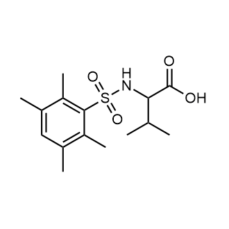 3-Methyl-2-(2,3,5,6-tetramethylbenzenesulfonamido)butanoic acid Chemische Struktur