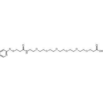 3-Oxo-1-(pyridin-2-yldisulfanyl)-7,10,13,16,19,22-hexaoxa-4-azapentacosan-25-oic acid Chemical Structure