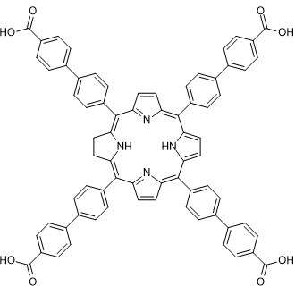 4',4''',4''''',4'''''''-(Porphyrin-5,10,15,20-tetrayl)tetrakis(([1,1'-biphenyl]-4-carboxylic acid)) Chemische Struktur