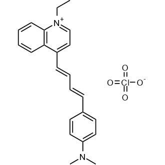 4-((1E,3E)-4-(4-(Dimethylamino)phenyl)buta-1,3-dien-1-yl)-1-ethylquinolin-1-ium perchlorate 化学構造