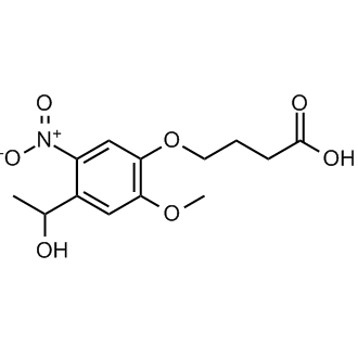 4-(4-(1-Hydroxyethyl)-2-methoxy-5-nitrophenoxy)butanoic acid Chemical Structure