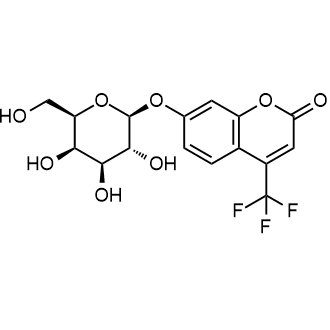 4-(Trifluoromethyl)-7-(((2S,3R,4S,5R,6R)-3,4,5-trihydroxy-6-(hydroxymethyl)tetrahydro-2H-pyran-2-yl)oxy)-2H-chromen-2-one التركيب الكيميائي