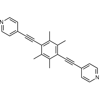 4,4'-((2,3,5,6-Tetramethyl-1,4-phenylene)bis(ethyne-2,1-diyl))dipyridine Chemical Structure