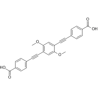 4,4'-((2,5-Dimethoxy-1,4-phenylene)bis(ethyne-2,1-diyl))dibenzoic acid 化学構造