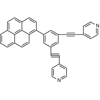 4,4'-((5-(Pyren-1-yl)-1,3-phenylene)bis(ethyne-2,1-diyl))dipyridine Chemical Structure