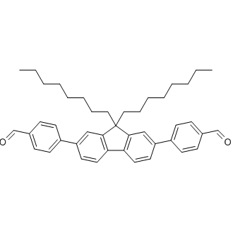 4,4'-(9,9-Dioctyl-9H-fluorene-2,7-diyl)dibenzaldehyde Chemische Struktur