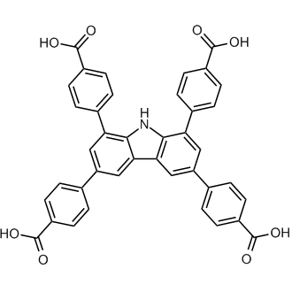 4,4',4'',4'''-(9H-Carbazole-1,3,6,8-tetrayl)tetrabenzoic acid 化学構造