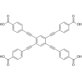 4,4',4'',4'''-(Benzene-1,2,4,5-tetrayltetrakis(ethyne-2,1-diyl))tetrabenzoicacid Chemische Struktur