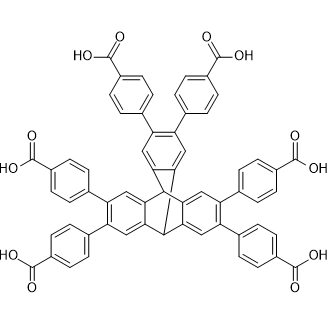 4,4',4'',4''',4'''',4'''''-(9,10-Dihydro-9,10-[1,2]benzenoanthracene-2,3,6,7,14,15-hexayl)hexabenzoicacid 化学構造