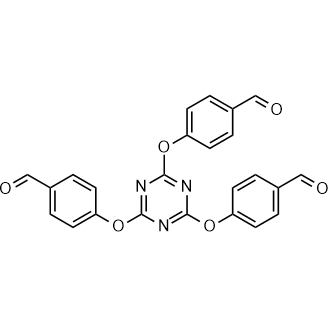 4,4′,4″-((1,3,5-Triazine-2,4,6-triyl)tris(oxy))tribenzaldehyde Chemische Struktur