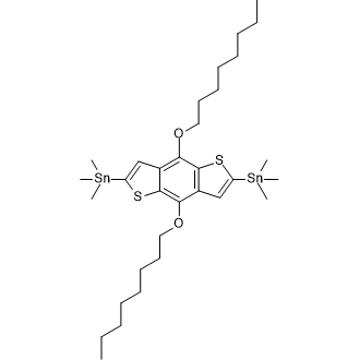 4,8-Bis(n-octyloxy)-2,6-bis(trimethylstannyl)-benzo[1,2-b:4,5-b']dithiophene Chemical Structure