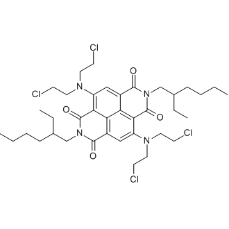 4,9-Bis(bis(2-chloroethyl)amino)-2,7-bis(2-ethylhexyl)benzo[lmn][3,8]phenanthroline-1,3,6,8(2H,7H)-tetraone Chemical Structure