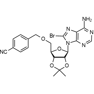 4-[(3aR,4R,6R,6aR)-6-(6-amino-8-bromopurin-9-yl)-2,2-dimethyl-tetrahydrofuro[3,4-d][1,3]dioxol-4-ylmethoxymethyl]benzonitrile Chemical Structure