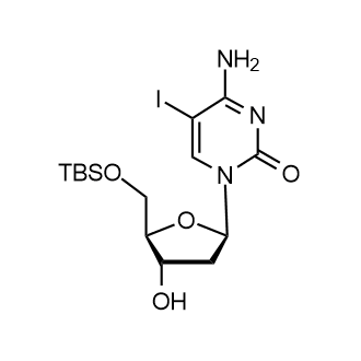 4-Amino-1-((2R,4S,5R)-5-(((tert-butyldimethylsilyl)oxy)methyl)-4-hydroxytetrahydrofuran-2-yl)-5-iodopyrimidin-2(1H)-one التركيب الكيميائي