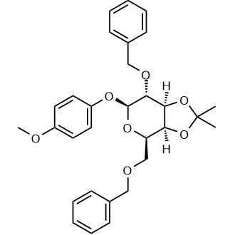 4-Methoxyphenyl 2,6-Di-O-benzyl-3,4-O-isopropylidene-β-D-galactopyranoside 化学構造