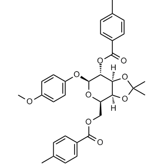 4-Methoxyphenyl 3,4-O-Isopropylidene-2,6-bis-O-(4-methylbenzoyl)-β-D-galactopyranoside Chemical Structure