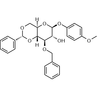 4-Methoxyphenyl 3-O-Benzyl-4,6-O-benzylidene-β-D-glucopyranoside Chemische Struktur