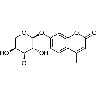 4-Methylumbelliferyl α-L-arabinopyranoside 化学構造