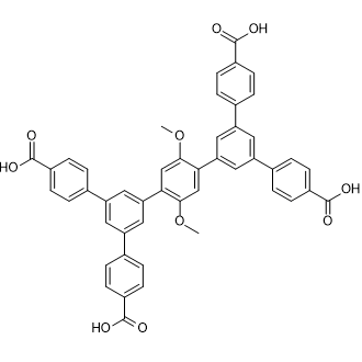 5',5'''-Bis(4-carboxyphenyl)-2'',5''-dimethoxy-[1,1':3',1'':4'',1''':3''',1''''-quinquephenyl]-4,4''''-dicarboxylic acid Chemical Structure