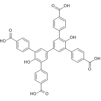 5',5''-Bis(4-carboxyphenyl)-4'',6'-dihydroxy-[1,1':3',1'':3'',1'''-quaterphenyl]-4,4'''-dicarboxylicacid Chemische Struktur